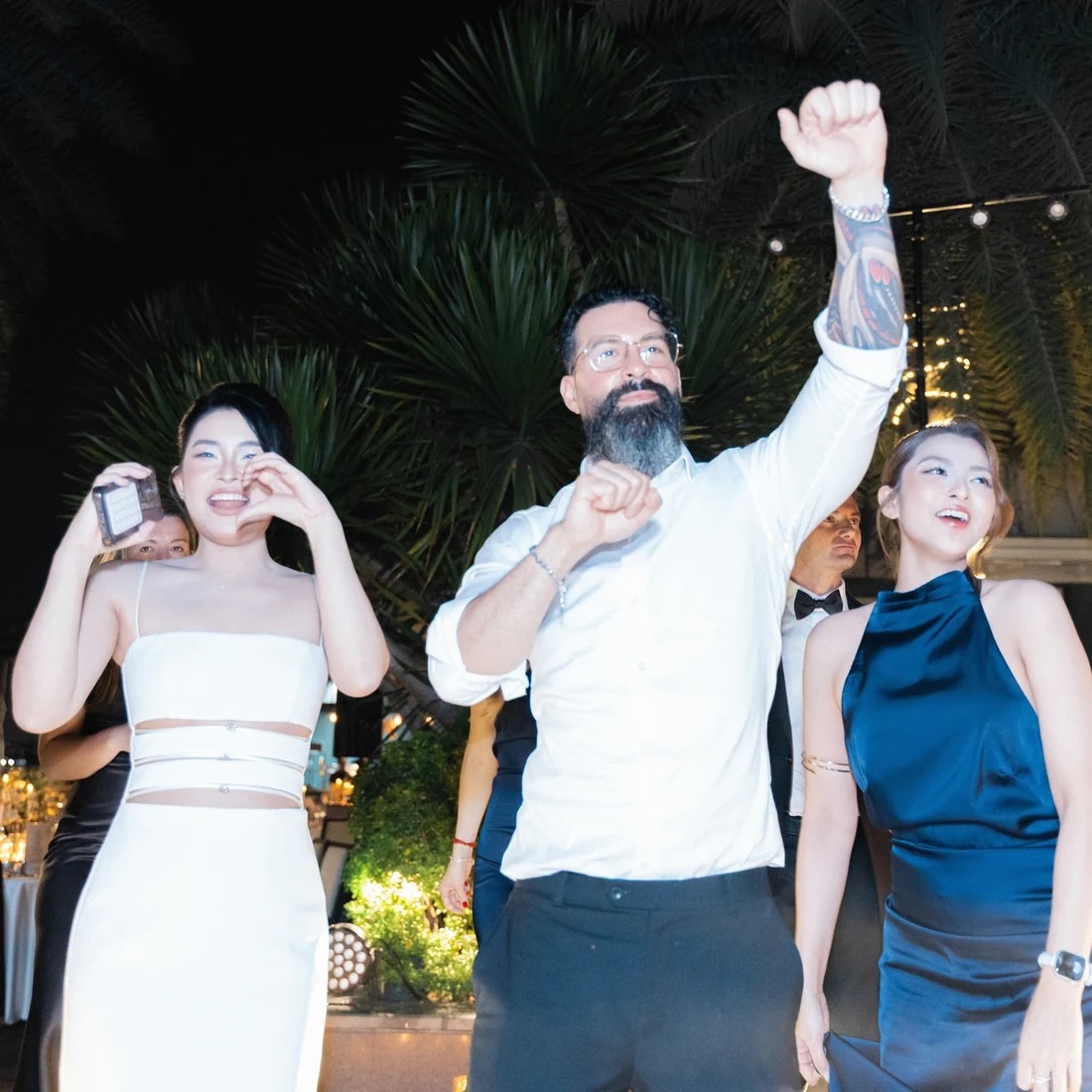 A modern Lux Band lineup performing the celebration phase of a wedding