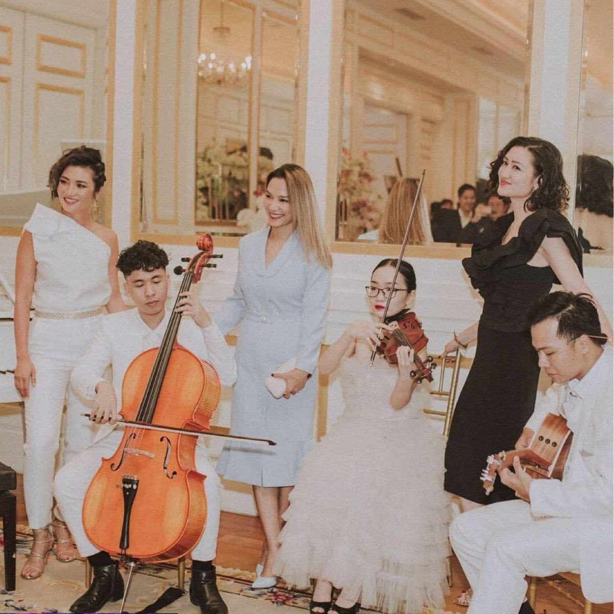 Lux Band ensemble performing with cello, violin and guitar at Park Hyatt Saigon